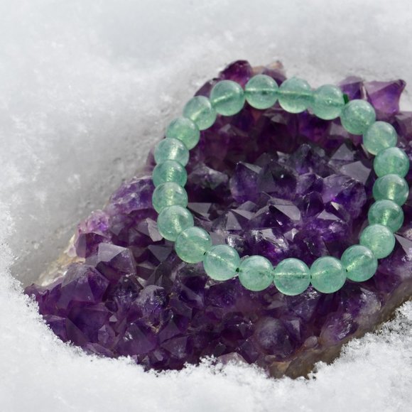 Crystalbabyhkyyc 🔮 8mm Green Strawberry Quartz Bracelet - Picture 2 of 2